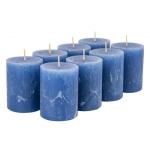 Hoogwaardige & rustieke stompkaarsen – 8 stuks – waskaarsen/rustickers/adventskaarsen Kerstmis (saffierblauw, klein: hoogte 8 cm/Ø 6 cm)