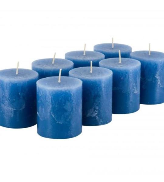Hoogwaardige & rustieke stompkaarsen – 8 stuks – SafeCandle – waskaarsen/rustickers/adventskaarsen Kerstmis (saffierblauw, klein: hoogte 8 cm/Ø 7 cm)