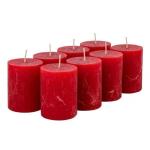 Hoogwaardige & rustieke stompkaarsen – waskaarsen/rustickers/adventskaarsen Kerstmis (robijnrood, klein: hoogte 8 cm/Ø 6 cm)