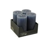 Hoogwaardige & rustieke stompkaarsen - 4 stuks - SafeCandle - waskaarsen/Rustieke stickers/adventskaarsen Kerstmis (saffier blauw, groot: hoogte 14 cm/Ø 7 cm)