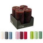 Hoogwaardige & rustieke stompkaarsen – 4 stuks – waskaarsen/rustickers/adventskaarsen Kerstmis (oudrod, groot: hoogte 14 cm/Ø 7 cm)