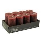 Hoogwaardige & rustieke stompkaarsen – 8 stuks – waskaarsen/rustickers/adventskaarsen Kerstmis (oudrode, standaard: hoogte 11 cm/Ø 6 cm)