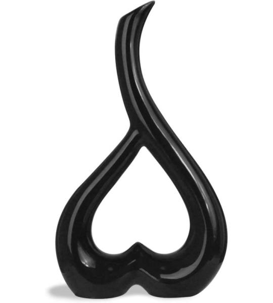 Keramische vaas, zwart, hart, vazen, decoratie, woonkamer, modern, tulpenvaas, bloemenvaas, tafeldecoratie, vaas voor pampasgras, bloemen, decoratie, esthetische Scandinavische vaz