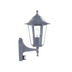 Outdoor wandlamp met bewegingsmelder glas aluminium donkergrijs IP44 huis B: 17 cm E27 sensor lantaarn nostalgische buitenlamp PARIS