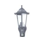 Outdoor wandlamp met bewegingsmelder glas aluminium donkergrijs IP44 huis B: 17 cm E27 sensor lantaarn nostalgische buitenlamp PARIS