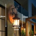 Antik Retro Vintage Industriell Holz Wandleuchte Wand Lampe Wandleuchter Licht Industrie Wandlampe Flur Schlafzimmer Treppen AußEn Garten Beleuchtung Rustikal Aussen Leuchte (150x