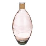 grote vaas decoratieve vaas van glas - glazen vaas bolvormig met bast decoratie vaas voor pampasgras - cadeau verjaardagscadeau kleur: bruin hoogte 59 cm