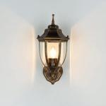 Rustieke wandlamp buiten in zwart koper E27 IP44 buitenlamp binnenplaats tuin balkon terras LYON