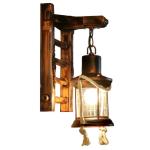 Houten retro verlichting rustieke woonkamer wandlamp slaapkamer muur eenvoudige creatieve wandlamp vintage antiek nostalgie interieur design wandlamp