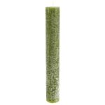 Set van 4 rustieke staafkaarsen, H: 24 cm Ø: 3,4 cm, 24 uur brandduur, dikke kaarsen, dinerkaarsen, tafelkaarsen, kerkkaarsen, kleur: grasgroen
