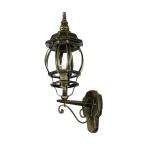 Brest Buitenlamp voor aan de muur, aluminium en glas, in antiek goud, IP23, terras, tuin, B: 15,5 cm, E27, rustieke lantaarn, buitenwandlamp, balkon