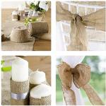 Jute Lint 10 cm Breed, Jute Lint Rol Naturel, Jute Inpakstrips voor Feest Decoratief DIY Knutselen Kunst Kerstdecoratie Linnen Lint Breed (100 mm)