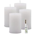 : 4 x rustieke pool-stompkaarsen 120/78 mm. Brandduur ca. 60 uur! incl. Candle Profi staafaansteker - Duitse merkfabrikant - RAL gecertificeerd (wit)