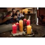 Spaas Stompkaars rustieke stomp kaars meerdere kleuren - in voordeelverpakking, mooi cadeau voor Kerstmis), rustieke look (6,8 cm Ø x 13 cm hoog, rood)