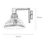 Wandlamp metaal hout in shabby wit woonkamer keuken H: 20 cm E27 natuurlijk gezellig landhuis rustieke vintage wandlamp HAKON