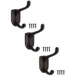 3x rustieke zware ijzeren , garderobe, zwart, 11 x 8 cm, set van 3