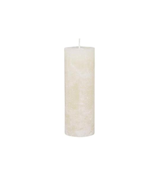 Macon rustieke stompkaars in verschillende kleuren en maten, antieke kaars, 100% paraffine, lange brandduur (crème, 20 x 7 cm)