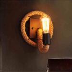 Hennep Touw Wandlamp Rustieke Vintage Retro Wandlamp E27 Wandlamp Industrie Balkon Creatieve Wandkandelaar Gang Bar Café Eetkamer Keuken Wandverlichting Woonkamer Kantoor Hanglamp