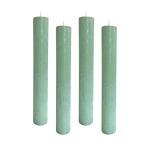 Set van 4 rustieke staafkaarsen, hoogte: 24 cm, diameter: 3,4 cm, 24 uur brandduur, dikke kaarsen, dinerkaarsen, tafelkaarsen, kerkkaarsen, kleur: lichtgroen