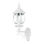 Brest Buitenwandlamp, aluminium en glas, wit, IP23, voor tuin, ingang, balkon, T:24,5 cm, E27 lantaarn, rustieke wandlamp voor buiten