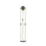 vloerlamp Hornwood, vintage leeslamp in industrieel ontwerp, FSC, staande lamp retro van staal en hout, kleur zwart, crème, bruin, E27 fitting, FSC-gecertificeerd, incl. voetschak