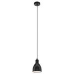 Hanglamp Priddy, 1-pits vintage hanglamp in industrieel design, retro hanglamp gemaakt van staal, kleur: zwart, wit, fitting: E27