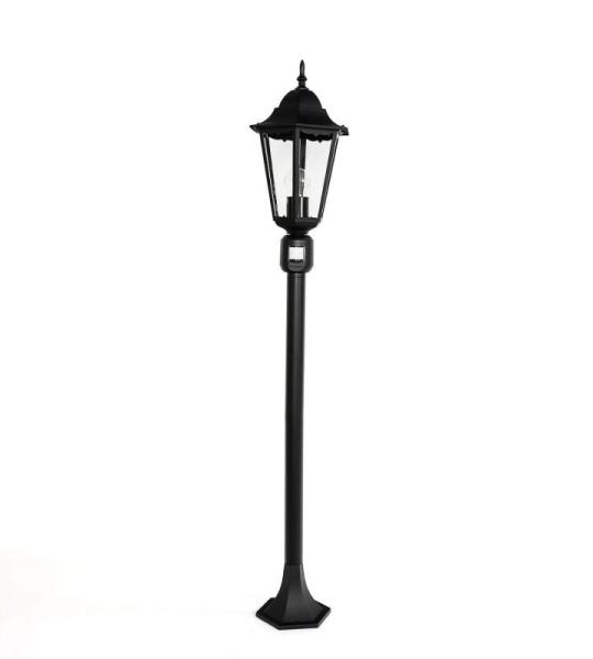 Weglamp met bewegingsmelder BRISTOL glas aluminium zwart H: 120cm E27 IP44 paal licht buiten tuin