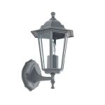 Buitenlamp voor aan de muur, glas, aluminium, donkergrijs, IP44, terras, hoogte: 36 cm, E27, staande nostalgische wandlantaarn, tuin Paris
