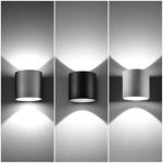 Orbis Downlight Wandlamp | Modern ontwerp met cilindrische vorm | Gemaakt van aluminium met 1 vervangbare G9-lamp | Grijs, 10 x 12 x 10 cm