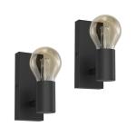 Wandlamp, E27, vintage, industrieel, draaibaar, retro, van metaal, wandverlichting voor trap, hal, slaapkamer, woonkamer, keuken, zwart, lamp niet inbegrepen