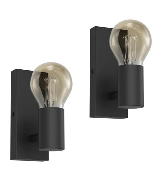Wandlamp, E27, vintage, industrieel, draaibaar, retro, van metaal, wandverlichting voor trap, hal, slaapkamer, woonkamer, keuken, zwart, lamp niet inbegrepen