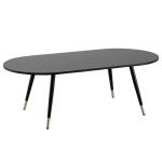 Salontafel, 120 x 60 x 41,5 cm, in marmerlook, zwart, modern, design woonkamertafel met metalen frame, grote bijzettafel, woonkamer