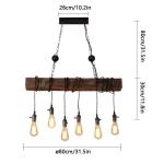 E27 houten hangende verlichting retro hanglamp in hoogte verstelbare hanglicht persoonlijkheid smeedijzeren kroonluchter slaapkamer woonkamer studie bar restaurant hanglamp 6 kop