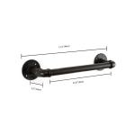 Rohrhandtuch Bar Wand montiert Industriehandtuch Rack Halter Rustikale Heavy Duty Badezimmer Hardware (12 inch, Schwarz)
