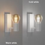 Wandlamp, E27, vintage, industrieel, draaibaar, retro, van metaal, wandlamp, voor trap, hal, slaapkamer, woonkamer, keuken, wit, lamp niet inbegrepen