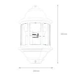 Wandlamp outdoor wit vintage, balkonlamp muur, 2-lichts, IP44, E27, B:24 cm, balkon, terras, tuin, buitenlamp, maritieme buitenlamp