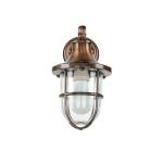 Buitenlamp muur in koper antiek glas messing massief E27 IP64 Maritiem Santorin wandlamp buiten huis tuin