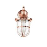 Outdoor wandlamp messing glas in koper IP64 binnenplaats huis H: 27 cm E27 max. 20 W lantaarn maritiem nostalgische wandlamp tuin Santorin
