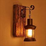 Wandlamp E27, hout, retroverlichting voor binnen, rustieke wandlamp voor woonkamer, slaapkamer, creatieve verlichting voor trappenhuis, gang, café, bar, restaurant, hotel, glazen 