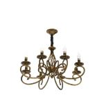 Rustieke Kroonluchter Frans Landelijk Vintage Kroonluchter Metaal Antiek Brons Hanglamp voor Eiland Keuken Boerderij Eetkamer Woonkamer 8 Licht Brons