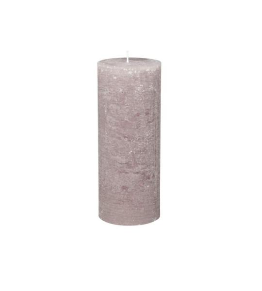 Macon rustieke stompkaars, verschillende kleuren en maten, kaarsen, antiek, 100% paraffine, lange brandduur (taupe, 25 x 10 cm)
