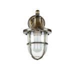 Buitenwandlamp IP64 donker messing antiek E27 glas echt messing maritiem wandlamp buiten terras tuin