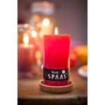 Spaas Stompkaars rustieke stomp kaars meerdere kleuren - in voordeelverpakking, mooi cadeau voor Kerstmis), rustieke look (6,8 cm Ø x 13 cm hoog, rood)