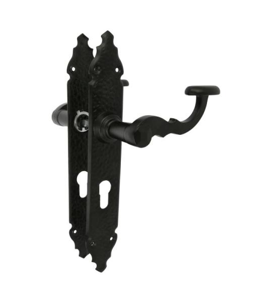 - Set van 2 deurklinken voor binnendeuren model 100PB90 | sleutelrozet bij 70 mm | 280 x 45 x 3,5 mm | vierkante pin 8 mm | voor gebruik met insteeksloten | van zwart Zamak