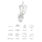 L15 S Buitenlamp, 180 graden Bewegingsmelder, Max. 10 m Bereik, Klassiek Design, Wit