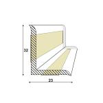 Zachte plint, 5 m, rustiek eiken, 32 x 23 mm, pvc, zelfklevend, knikhoek plint, hoekprofiel, aansluitprofiel, vloerlijst, rubberen plint