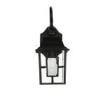 Frisse Buitenwandlamp, aluminium en glas, in zwart, IP23, voor balkon, terras T:19 cm, E27, rustieke Tiffany, buitenlamp voor in de tuin