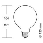 Vintage design ledlamp voor sfeerverlichting, E27, G125, Edison-gloeilamp, 4 W, 100 lm, 1800 K, smoke, extra warmwit, 320 graden, 230 V, flikkervrij, niet dimbaar, 2 jaar garantie
