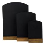 WC124F Krijtbord met sokkel, hout, rustiek bruin, A4, 31 x 21 x 4 cm