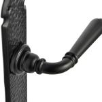 Deurklink, deurbeslag, set, deurgarnituur L 92 PZ profielcilinder voor binnendeuren, kamerdeuren, zwart mat, langschildgarnituur, deurklink BB WC